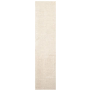 Runner Beige Ivory Color Hand Tufted Textured New Zealand Wool Contemporary Oriental Rug