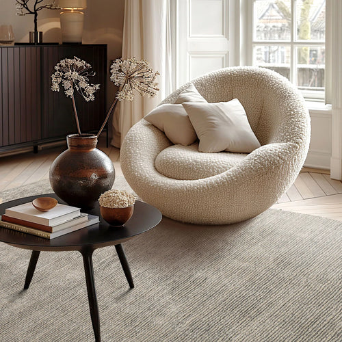8x10 Beige Gray Color Hand Tufted Textured New Zealand Wool Contemporary Oriental Rug