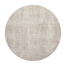 Round Gray Beige Color Hand Tufted Textured New Zealand Wool Contemporary Oriental Rug