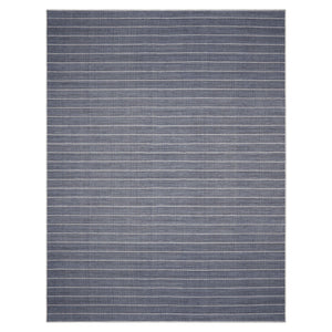 LoomBloom Multi Size Navy Hand Woven Contemporary Herringbone Flatweave New Zealand Wool  Oriental Area Rug