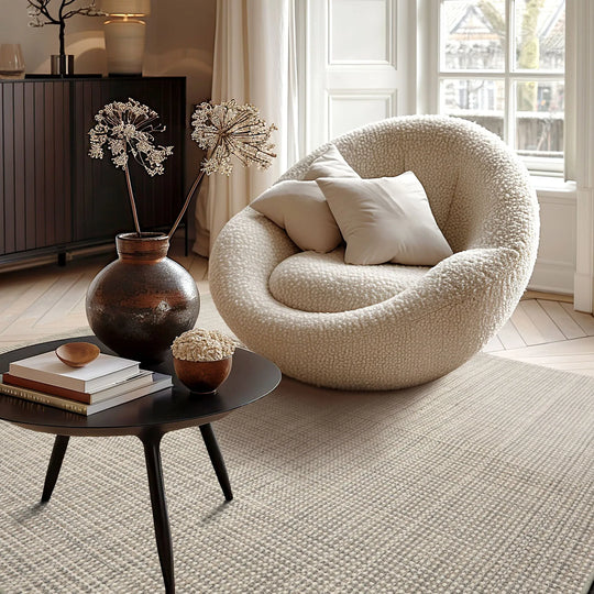 LoomBloom Multi Size Beige Hand Woven Contemporary Textured Flatweave New Zealand Wool  Oriental Area Rug