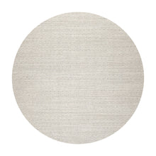 Round Ivory Gray Color Hand Woven Geometric New Zealand Wool Contemporary Oriental Rug