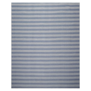 5x8 Tone on Tone Blue Color Hand Woven Striped New Zealand Wool Modern Oriental Rug