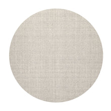 Round Ivory Gray Color Hand Tufted Textured New Zealand Wool Modern Oriental Rug