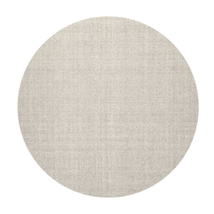 Round Ivory Gray Color Hand Tufted Textured New Zealand Wool Modern Oriental Rug