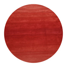 Round Coral Color Hand Tufted Designer Rug Wool Modern & Contemporary Oriental Rug