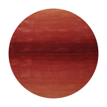 Round Raspberry Rose Color Hand Tufted Designer Rug Wool Modern & Contemporary Oriental Rug