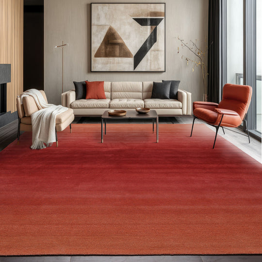 loomBloom Multi Size Raspberry Hand Tufted Wool Modern & Contemporary Ombre Designer Rug  Oriental Area Rug