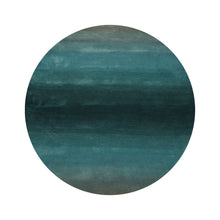 Round Teal Color Hand Tufted Designer Rug Wool Modern & Contemporary Oriental Rug