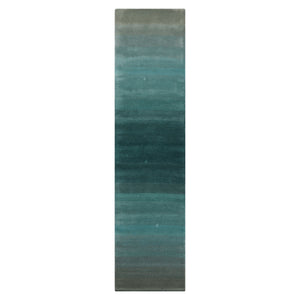 Runner Teal Color Hand Tufted Designer Rug Wool Modern & Contemporary Oriental Rug