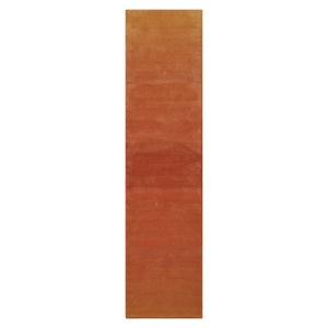 Runner Brunt Orange Gold Color Hand Tufted Designer Rug Wool Modern & Contemporary Oriental Rug