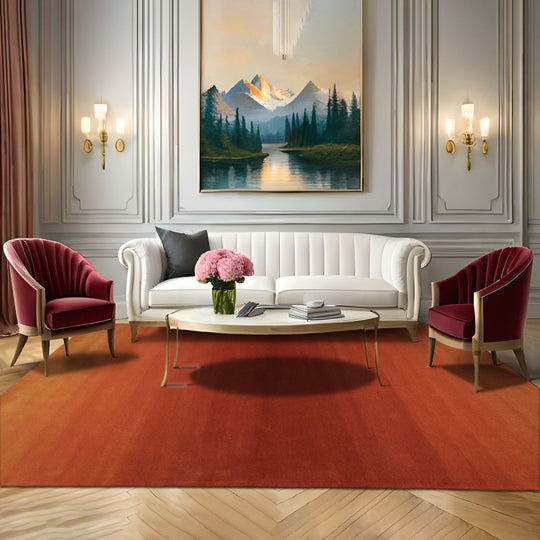 loomBloom Multi Size Brunt Orange Hand Tufted Wool Modern & Contemporary Ombre Designer Rug  Oriental Area Rug