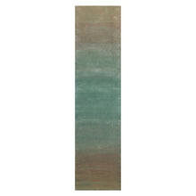 Runner Turquoise Color Hand Tufted Designer Rug Wool Modern & Contemporary Oriental Rug