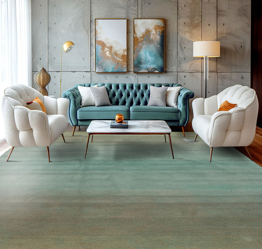 loomBloom Multi Size Turquoise Hand Tufted Wool Modern & Contemporary Ombre Designer Rug  Oriental Area Rug