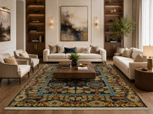 LoomBloom Multi Color Multi Size Hand Knotted Arts & Crafts/Mission Stained Glass Oushak Wool Oriental Area Rug
