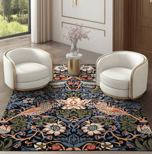 Multi Size Black Blue Ivory Color Hand Tufted William Morris Wool Arts & Crafts Oriental Rug