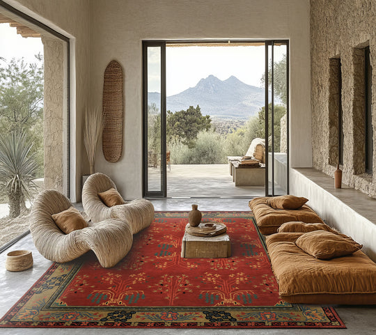 LoomBloom Multi Size Rose Hand Tufted Traditional Arts & Crafts Wool Oriental Area Rug