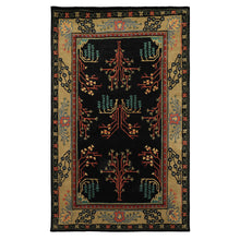 LoomBloom Multi Size Black Hand Tufted Traditional Arts & Crafts Wool Oriental Area Rug