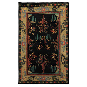 LoomBloom Multi Size Black Hand Tufted Traditional Arts & Crafts Wool Oriental Area Rug