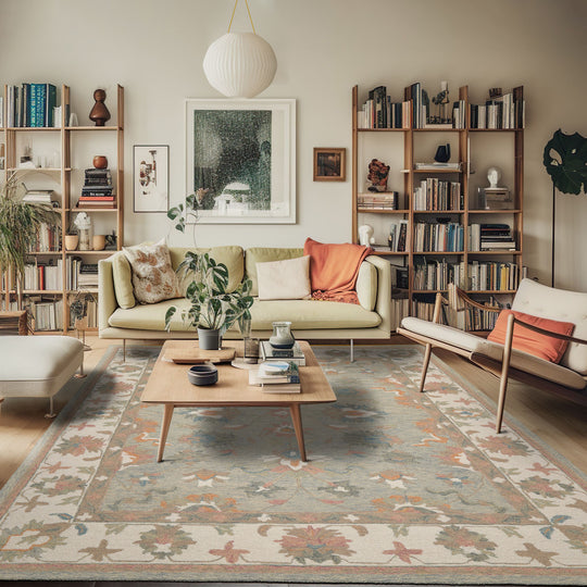 LoomBloom Multi Size Moss Hand Hooked Traditional Agra Wool Oriental Area Rug