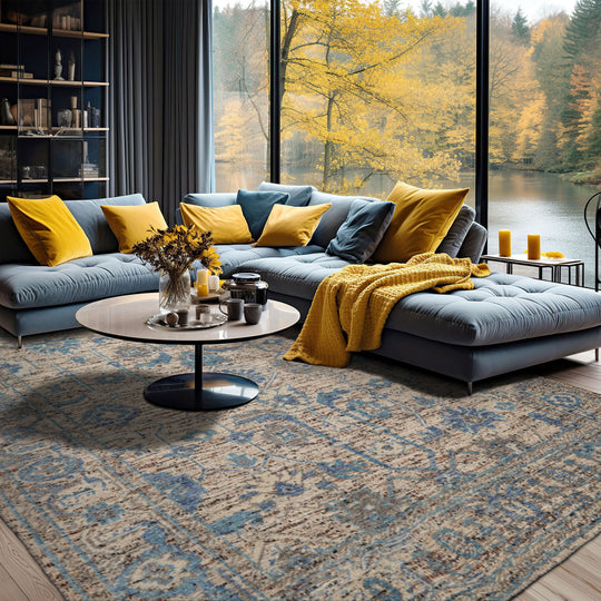 LoomBloom Multi Size Beige Hand Knotted Transitional Arts & Crafts Oushak Wool Oriental Area Rug