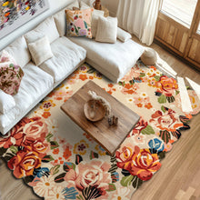 8x10 Ivory, Blush, Green Color Hand Tufted Irregular Rug Wool Modern & Contemporary Oriental Rug