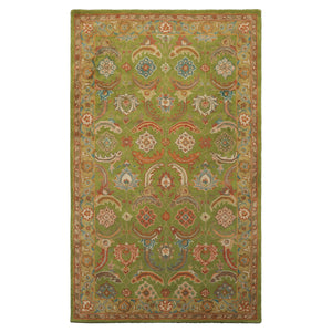 Multi Size Lime Ivory Turquoise Color Hand Tufted William Morris Wool Arts & Crafts Oriental Rug