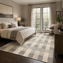 Multi Size Cream Charcoal Gray Color Hand Hooked  Wool Contemporary Oriental Rug