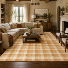Multi Size Ivory Caramel Beige Color Hand Hooked  Wool Contemporary Oriental Rug