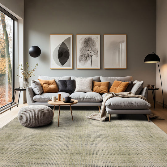 LoomBloom Multi Size Ivory Hand Hooked Modern & Contemporary Plaid Wool Oriental Area Rug