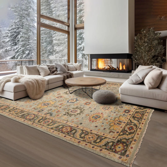 LoomBloom Multi Size Mint Hand Knotted Arts & Crafts Oushak Traditional  Wool Oriental Area Rug