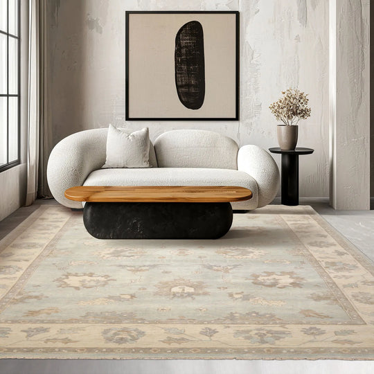 LoomBloom Multi Sizes Mint Hand Knotted Oushak Traditional Stone Wash Wool Oriental Area Rug