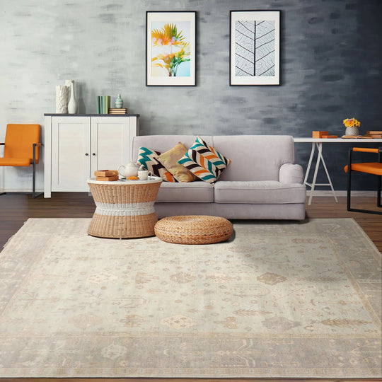 LoomBloom Multi Sizes Mint Hand Knotted Oushak Traditional Stone Wash Wool Oriental Area Rug