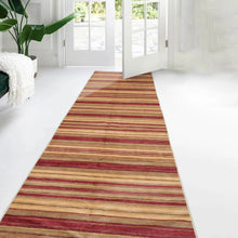 Runner Rust Brown Straw Color HAND KNOTTED TIBETAN WOOL MODERN & Contemporary Oriental Rug