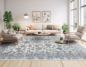 Multi Size Beige Light Blue Brown Color Hand Tufted Handmade Wool Modern & Contemporary Oriental Rug