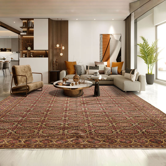 LoomBloom 6'5''x9'7" Beige Hand KnottedTraditional KeysariWool Oriental Area Rug