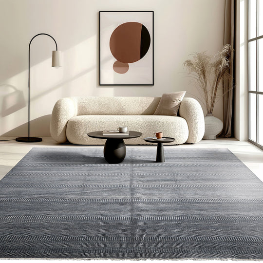 LoomBloom 9'1''x12'2" Blue Hand Knotted Contemporary Tibetan wool & Silk Oriental Area Rug