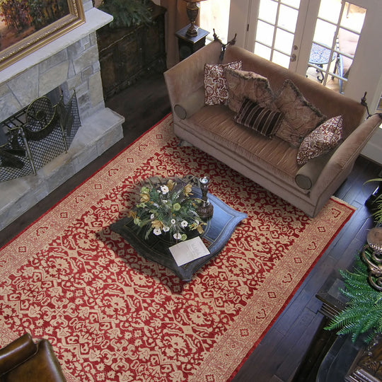 LoomBloom 8'10''x11'10" Rust Hand-Knotted Antique Oushak Wool Oriental Rug