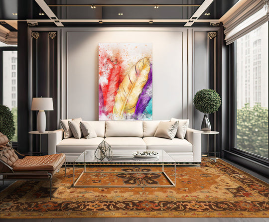 LoomBloom 9'7''x13'7" Caramel Hand-Knotted Traditional Serapi Wool Oriental Rug