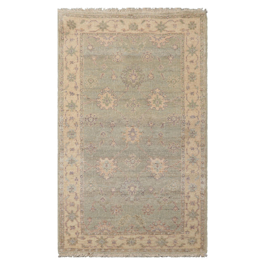 LoomBloom 3x5 Mint Hand Knotted Afghan Oushak Transitional  Wool Oriental Area Rug