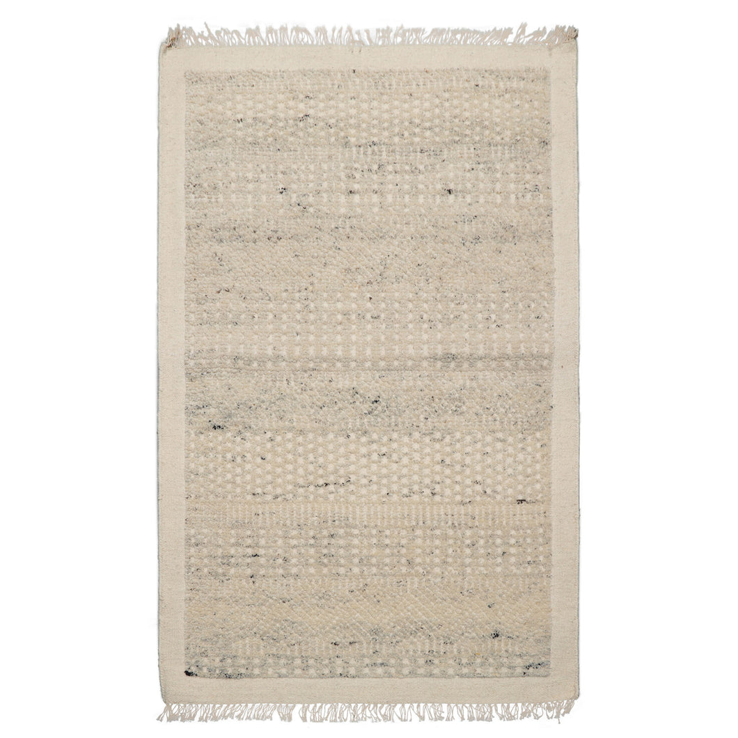 3x5 Ivory, Gray, Color Hand Woven Tribal Wool Modern Oriental Rug