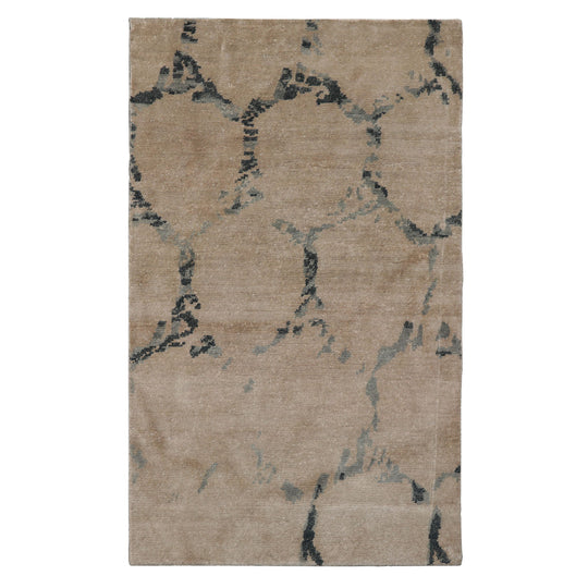 LoomBloom 3x5 Hand Knotted Bamboo Silk Beige Tibetan Modern Rug