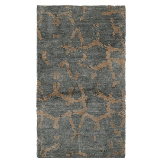 LoomBloom 3x5 Hand Knotted Wool Blue Tibetan Modern Rug