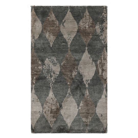 LoomBloom 3x5 Hand Knotted Bamboo Silk Gray Tibetan Modern & Contemporary Rug