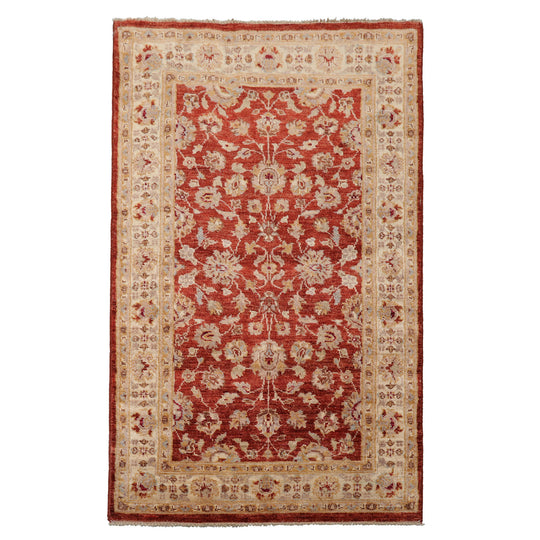 LoomBloom 3x5 Hand Knotted Wool Rust Peshawar Traditional Rug