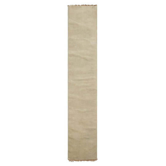LoomBloom 2'5''x12 Runner Hand Knotted Wool Pale Mint Tibetan Modern & Contemporary Rug
