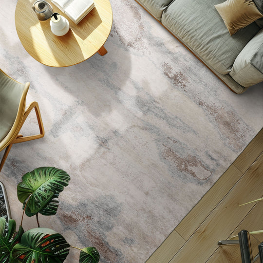 loomBloom 9x12 Beige, Ivory Hand Knotted Tibetan Sherpa Modern Abstract Wool and Silk Oriental Area Rug