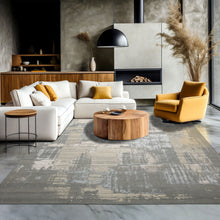 9x12 Gray, Beige, Ivory Color Hand Knotted Sherpa Wool and Silk Modern Oriental Rug