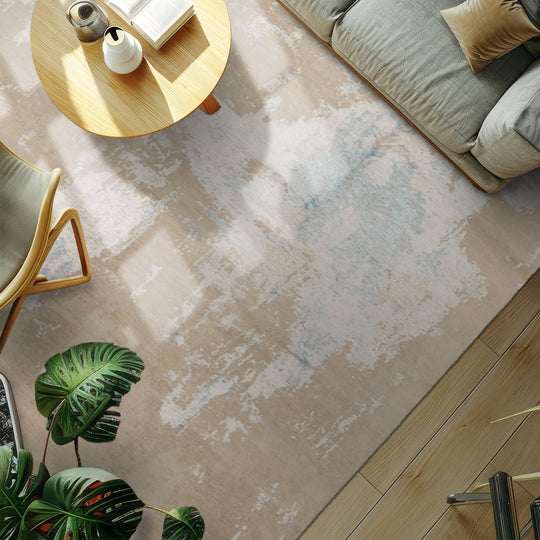 loomBloom 9x12 Beige, Tan Hand Knotted Tibetan Sherpa Modern Abstract Wool and Silk Oriental Area Rug