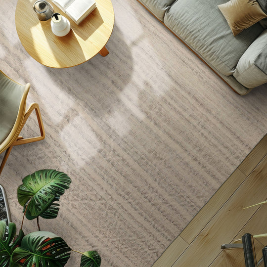 loomBloom 9'x11'11" Ivory Hand Woven Flatweave Geometric Kilim Wool Oriental Area Rug